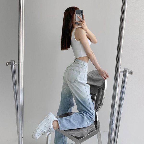 women's jeans streetwear ripped hole high waist summer women pants casual wide leg denim vintage y2k capris loose trousers, Blue
women's jeans streetwear ripped hole high waist summer women pants casual wide leg denim vintage y2k capris loose trousers, Blue