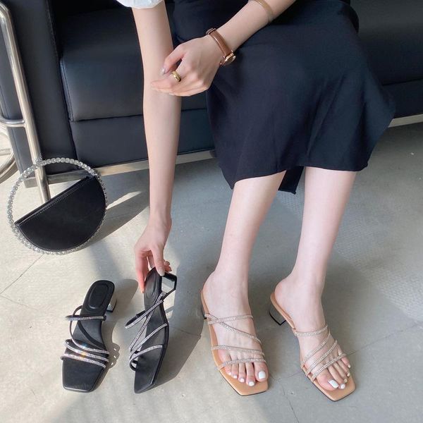 slippers women summer med square heel shoes luxury slides pantofle jelly flip flops low block designer 2021 glitter hoof heels p, Black
slippers women summer med square heel shoes luxury slides pantofle jelly flip flops low block designer 2021 glitter hoof heels p, Black