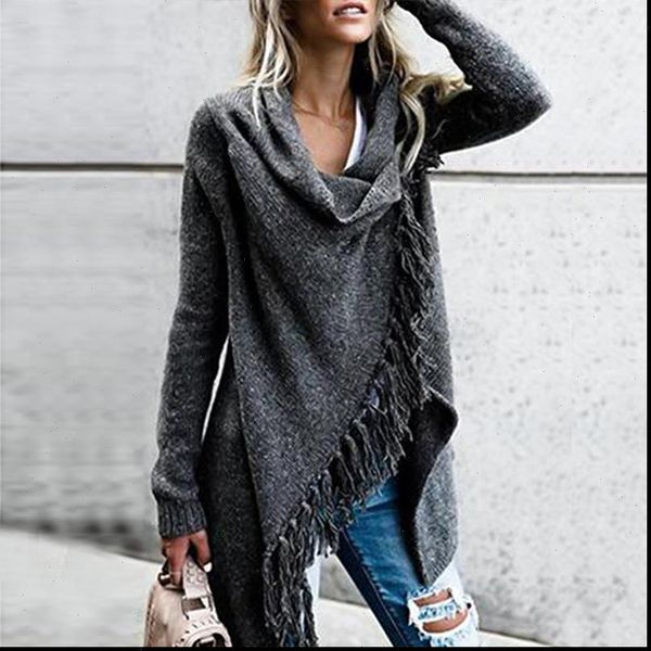 autumn knitted shawl cardigan womens sweater fashion elegant irregular tassel casual loose long sleeve knitwear, White;black
autumn knitted shawl cardigan womens sweater fashion elegant irregular tassel casual loose long sleeve knitwear, White;black