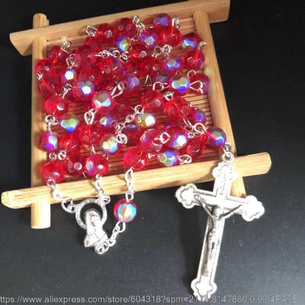 pendant necklaces 8mm red ab facet crystal glass rosary necklace, religious rosary, virgin mary, Silver
pendant necklaces 8mm red ab facet crystal glass rosary necklace, religious rosary, virgin mary, Silver