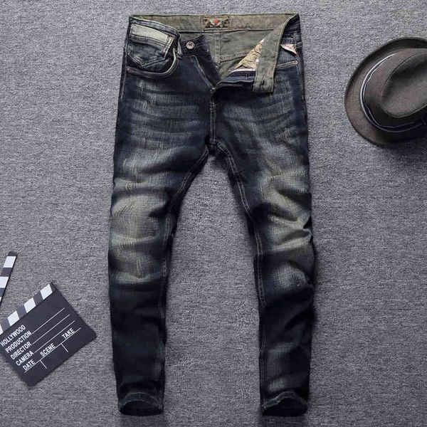 jeans italian vintage style fashion retro wash dark color slim fit classical men ripped pants streetwear hip hop jeans, Blue
jeans italian vintage style fashion retro wash dark color slim fit classical men ripped pants streetwear hip hop jeans, Blue