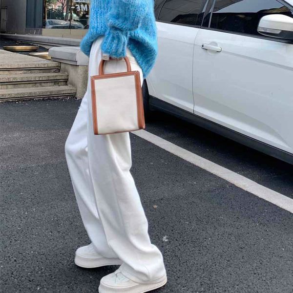 spring casual korea chic women versatile loose solid color white ealistic waist wide leg pants 8y931 210510, Black;white
spring casual korea chic women versatile loose solid color white ealistic waist wide leg pants 8y931 210510, Black;white