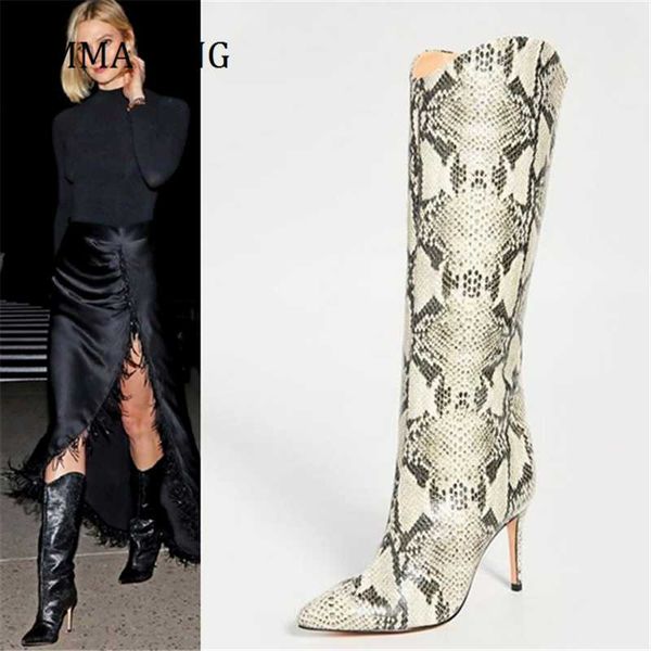 boots 2021 women snake printed knee high pointed toe stiletto heel female slip on night club party dress shoes, Black
boots 2021 women snake printed knee high pointed toe stiletto heel female slip on night club party dress shoes, Black