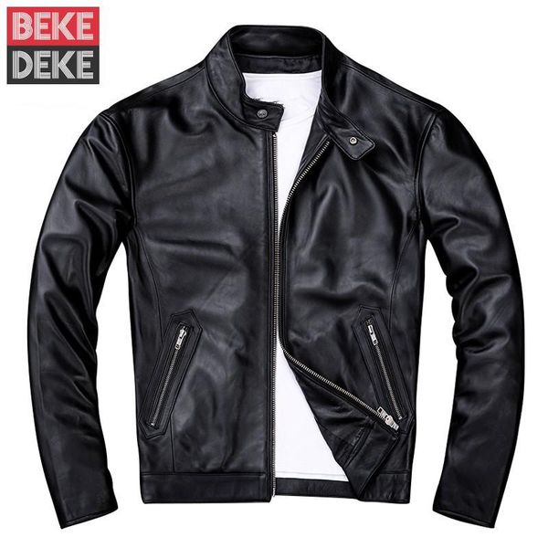 men's leather & faux real jacket men fashion moto man jackets slim fit stand collar sheepskin genuine coat autumn windbreaker outwear, Black
men's leather & faux real jacket men fashion moto man jackets slim fit stand collar sheepskin genuine coat autumn windbreaker outwear, Black