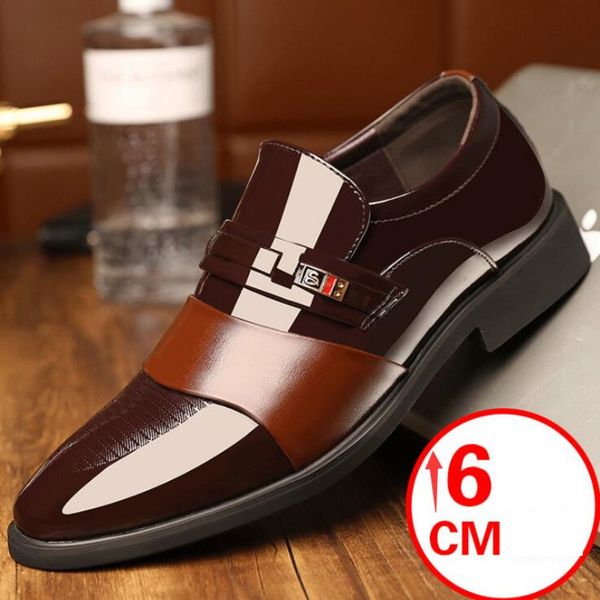 shoe height increased six centimeters dress formal lift shoes oxfords swm1, Black