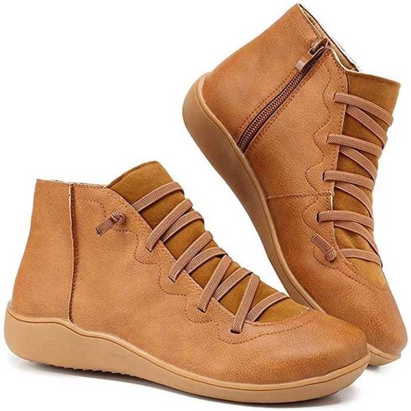 women ankle shoes pu leather femme cross strap lace up girls boots spring autumn ladies wj003 211105, Black
women ankle shoes pu leather femme cross strap lace up girls boots spring autumn ladies wj003 211105, Black