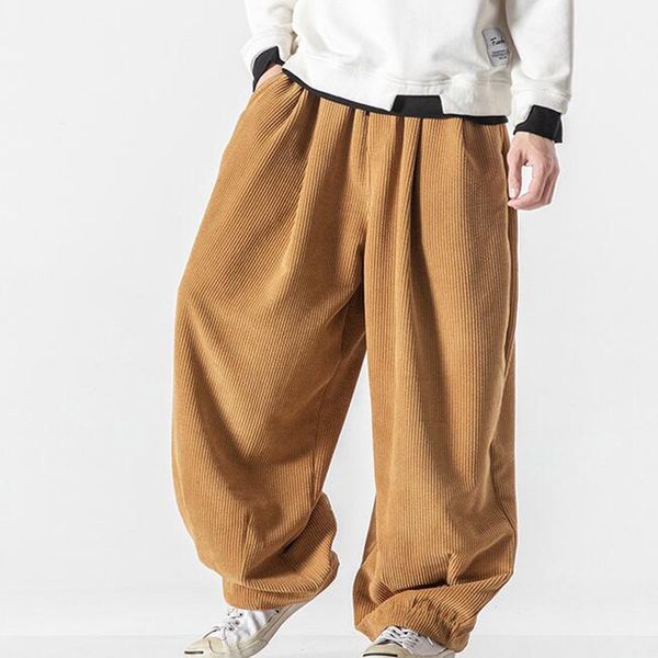 men's pants corduroy pants, large underwear, haran, 2021, Black