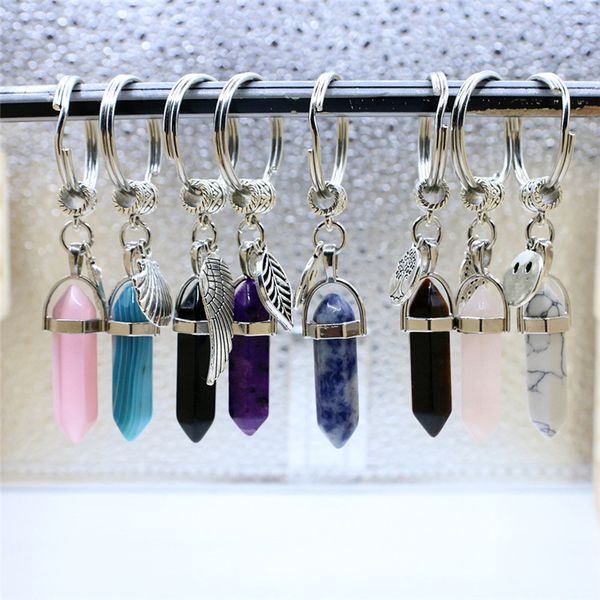 charms natural stone keychain women keyring fashion keyholder boho jewelry car keychain 8 stlyes, Silver
charms natural stone keychain women keyring fashion keyholder boho jewelry car keychain 8 stlyes, Silver