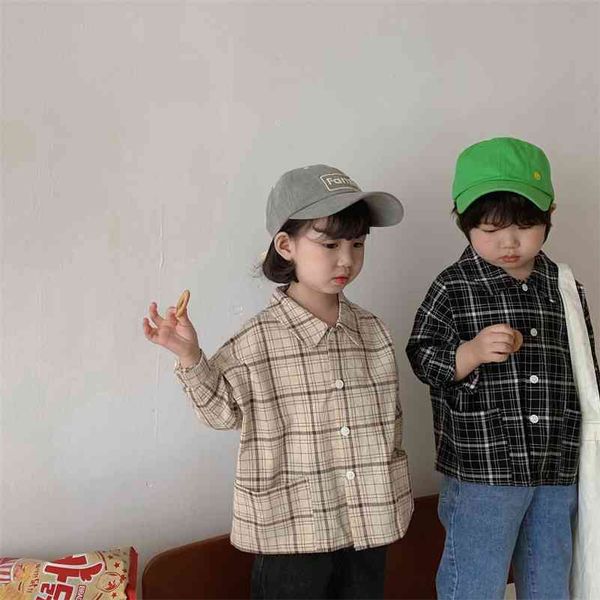 autumn children oversized plaid shirts cotton soft loose long-sleeved shirt clothes 210708, White;black
autumn children oversized plaid shirts cotton soft loose long-sleeved shirt clothes 210708, White;black