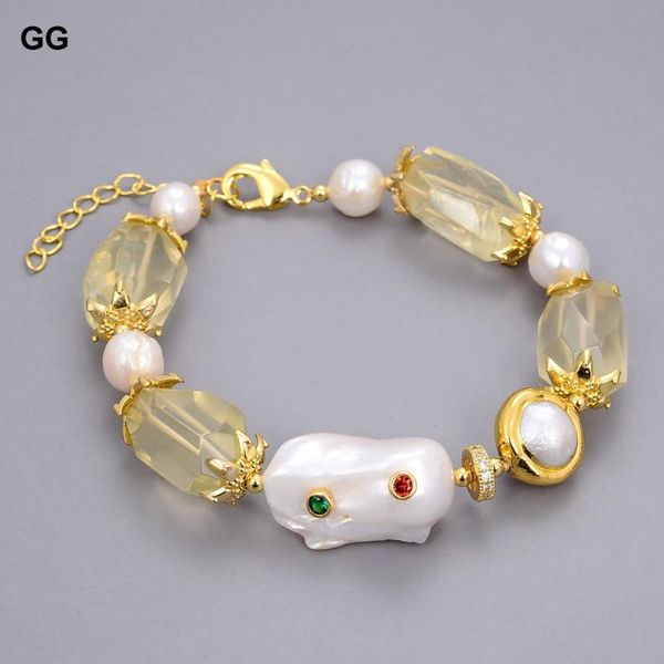 beaded, strands guaiguai jewelry natural lemon quartz freshwater white keshi pearl bracelet for women, Black
beaded, strands guaiguai jewelry natural lemon quartz freshwater white keshi pearl bracelet for women, Black