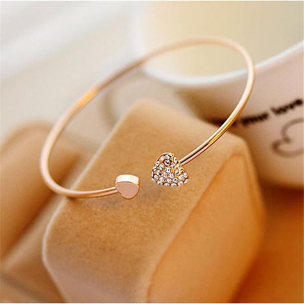 cuff 2021 fashion adjustable bracelets for women double heart bow crystal bracelet opening charm jewelry love gifts, White
cuff 2021 fashion adjustable bracelets for women double heart bow crystal bracelet opening charm jewelry love gifts, White