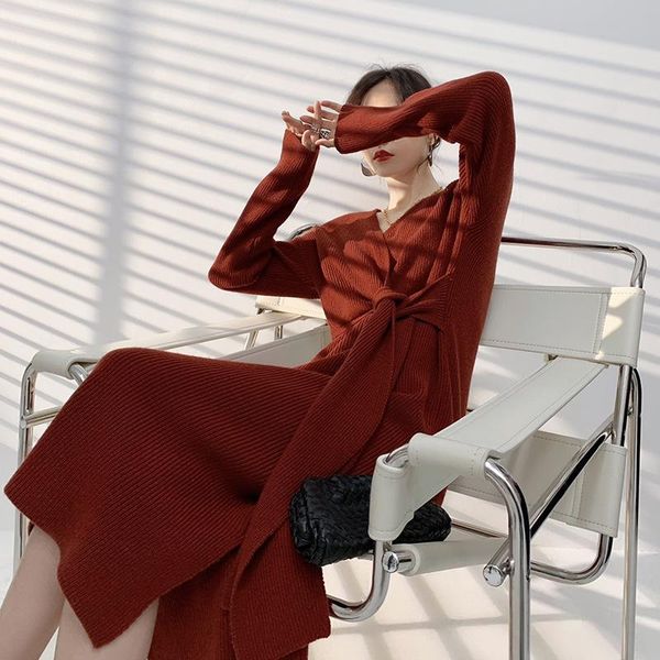 casual dresses original design 2021 v kneck cardigan knitted dress solid color knitwear elegant long, Black;gray
casual dresses original design 2021 v kneck cardigan knitted dress solid color knitwear elegant long, Black;gray