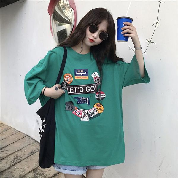 women's t-shirt t shirt spring summer female's mid long short sleeve t-shirts korean style oversized combed cotton girl's pri, White
women's t-shirt t shirt spring summer female's mid long short sleeve t-shirts korean style oversized combed cotton girl's pri, White