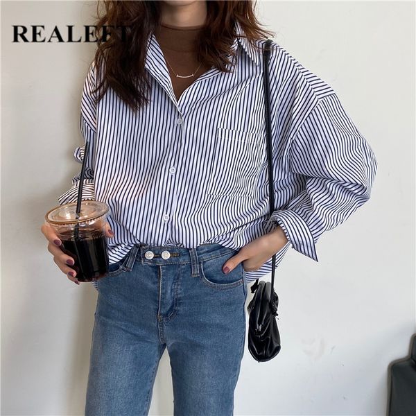 spring one pocket striped women's shirts female blouse long sleeve turn-down collar korean ol style women blouses 210428, White
spring one pocket striped women's shirts female blouse long sleeve turn-down collar korean ol style women blouses 210428, White
