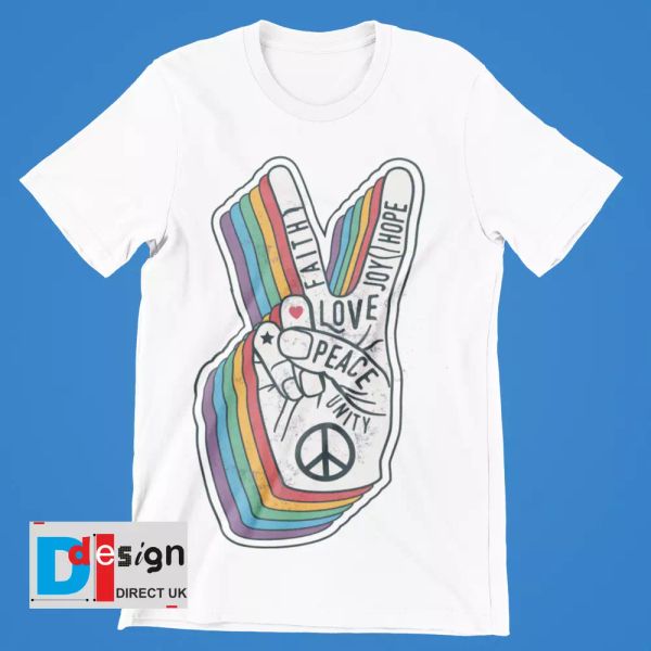 love peace t-shirt hippy om faith joy happiness tee hippy nerd geek, White;black