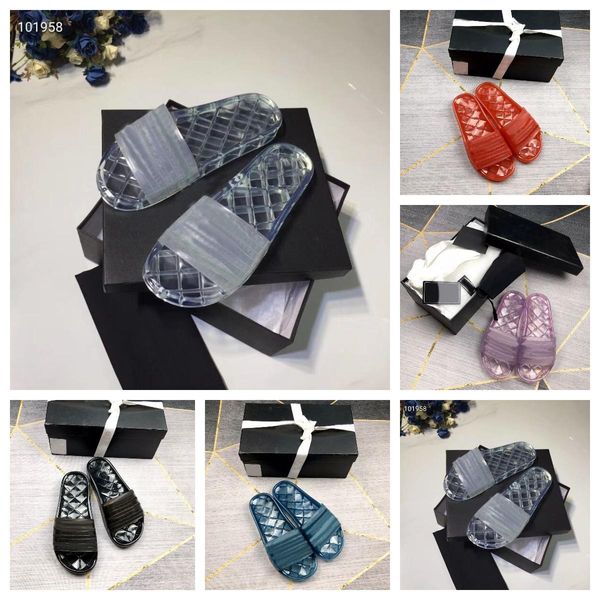 2021 designer women scandals jelly transparent pvc clear sandals slippers rubber slide sandal floral brocade gear bottoms flip flops outdoor, Black
2021 designer women scandals jelly transparent pvc clear sandals slippers rubber slide sandal floral brocade gear bottoms flip flops outdoor, Black