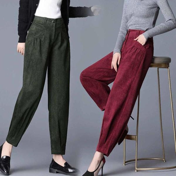 women's pants & capris 2021 women corduroy autumn high waist solid long trousers vintage harem palazzo loose turnip pantalon casual, Black;white
women's pants & capris 2021 women corduroy autumn high waist solid long trousers vintage harem palazzo loose turnip pantalon casual, Black;white