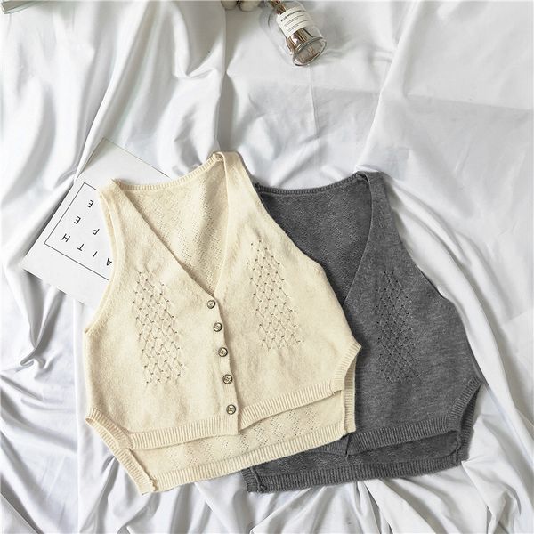 v-neck sweater women's 2021 autumn winter short style with sleevels waistcoat vt, Black;white
v-neck sweater women's 2021 autumn winter short style with sleevels waistcoat vt, Black;white