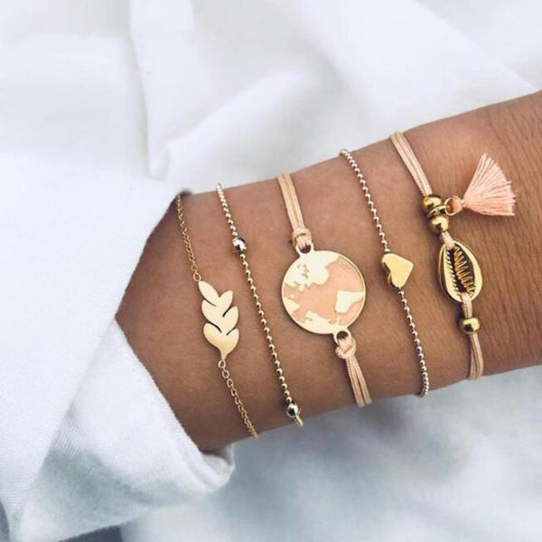 charm bracelets bohemian shell gold map leaf bracelet set for women 2021 girl tassel pendant adjustable layered bangles 5pcs/set, Golden;silver
charm bracelets bohemian shell gold map leaf bracelet set for women 2021 girl tassel pendant adjustable layered bangles 5pcs/set, Golden;silver