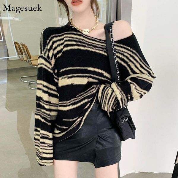 women's sweaters aututmn winter pullover for women ladies loose outerwear knitwear sweater stripes jumper knitted 12446, White;black
women's sweaters aututmn winter pullover for women ladies loose outerwear knitwear sweater stripes jumper knitted 12446, White;black