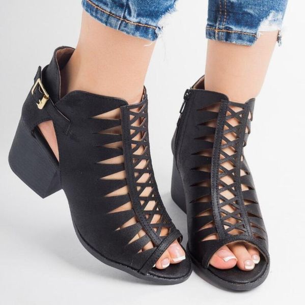 boots sapato feminino women ankle peep toe cut out shoes woman chunky high heels sandals gladiator chaussure booties ab1112, Black
boots sapato feminino women ankle peep toe cut out shoes woman chunky high heels sandals gladiator chaussure booties ab1112, Black