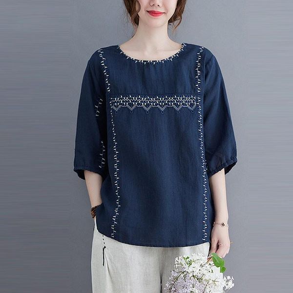 women's t-shirt women summer cotton linen casual t-shirts 2021 simple style vintage embroidery loose female half sleeve tees s3881, White
women's t-shirt women summer cotton linen casual t-shirts 2021 simple style vintage embroidery loose female half sleeve tees s3881, White