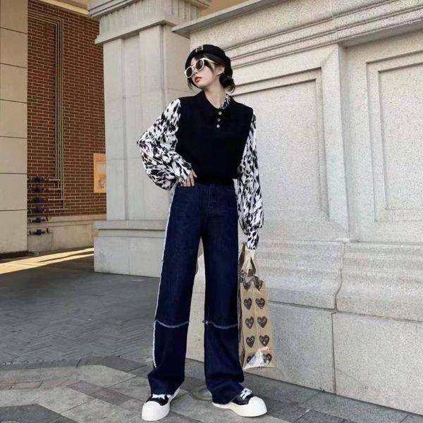 women's jeans women's ladies pants high waist wide leg women 2022pantalones de mujer denim overalls straight trouse, Blue
women's jeans women's ladies pants high waist wide leg women 2022pantalones de mujer denim overalls straight trouse, Blue