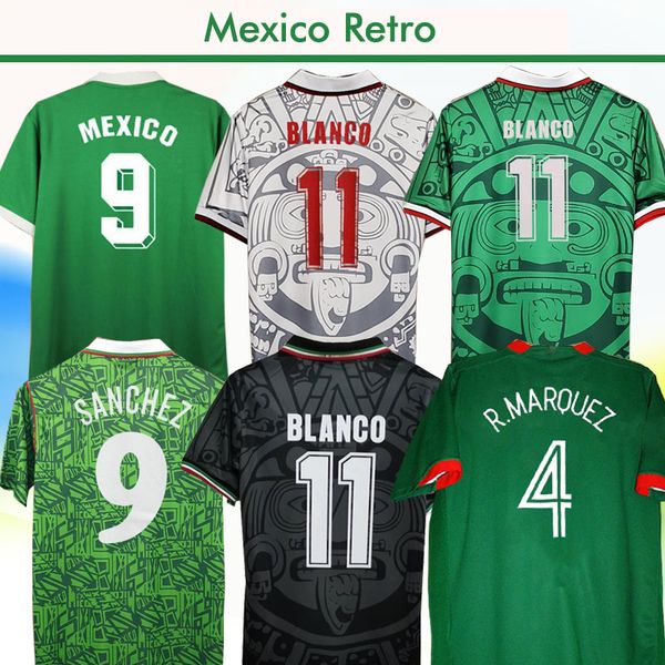 1994 mexico national team h. sanchez men retro soccer jerseys 1999 blanco hernandez home away classic football shirts and kits, Black;yellow
1994 mexico national team h. sanchez men retro soccer jerseys 1999 blanco hernandez home away classic football shirts and kits, Black;yellow