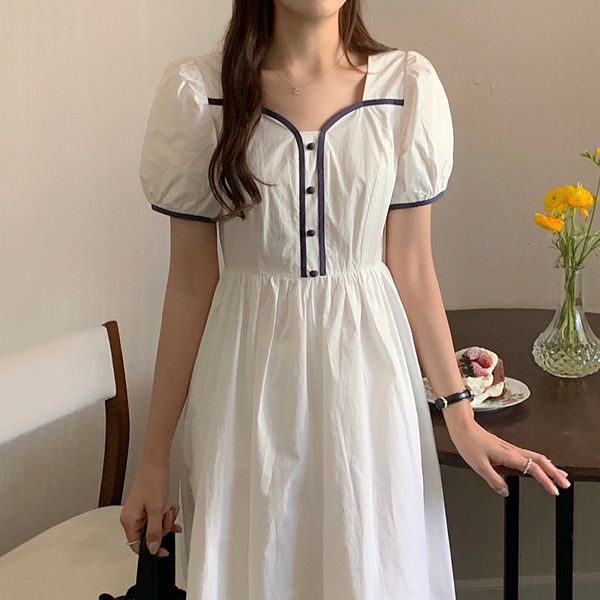 casual dresses korean chic design sense neckline binding contrast color high waist woman bubble sleeve a-line for women 8unx, Black;gray
casual dresses korean chic design sense neckline binding contrast color high waist woman bubble sleeve a-line for women 8unx, Black;gray