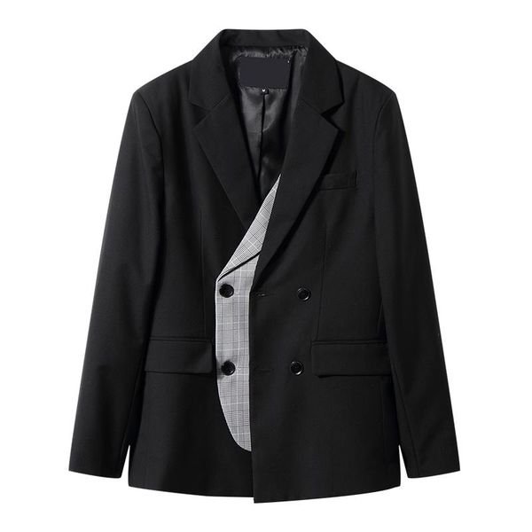 men's suits & blazers male women streetwear vintage suit jacket overcoat men fake two splice plaid casual blazer coat outerwear, White;black
men's suits & blazers male women streetwear vintage suit jacket overcoat men fake two splice plaid casual blazer coat outerwear, White;black