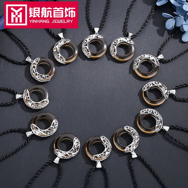 s925 zodiac necklace personality simple obsidian net red chain jewelry sterling sier men's and women's pendant, White
s925 zodiac necklace personality simple obsidian net red chain jewelry sterling sier men's and women's pendant, White