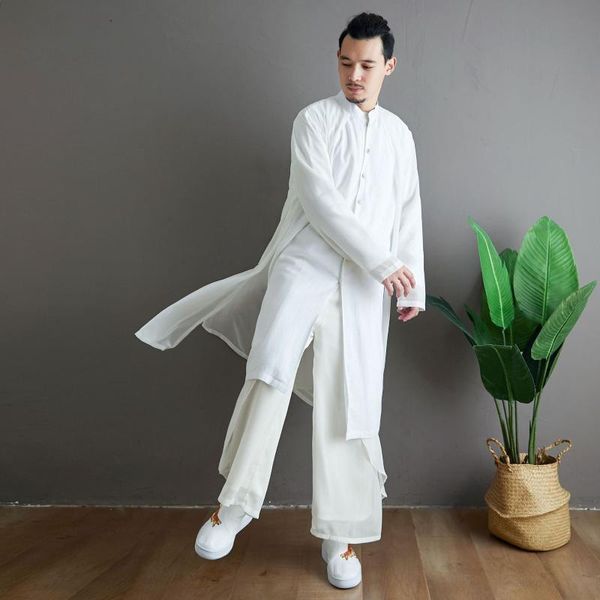 men's casual shirts cotton linen chiffon 2 layers splice long sleeve shirt man chinese style robe kongfu clothing dress, White;black
men's casual shirts cotton linen chiffon 2 layers splice long sleeve shirt man chinese style robe kongfu clothing dress, White;black