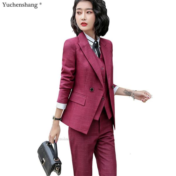 women's suits & blazers women pant suit arrival blazer vest and blue black red plaid business 3 piece set for fall auntumn wint, White;black
women's suits & blazers women pant suit arrival blazer vest and blue black red plaid business 3 piece set for fall auntumn wint, White;black