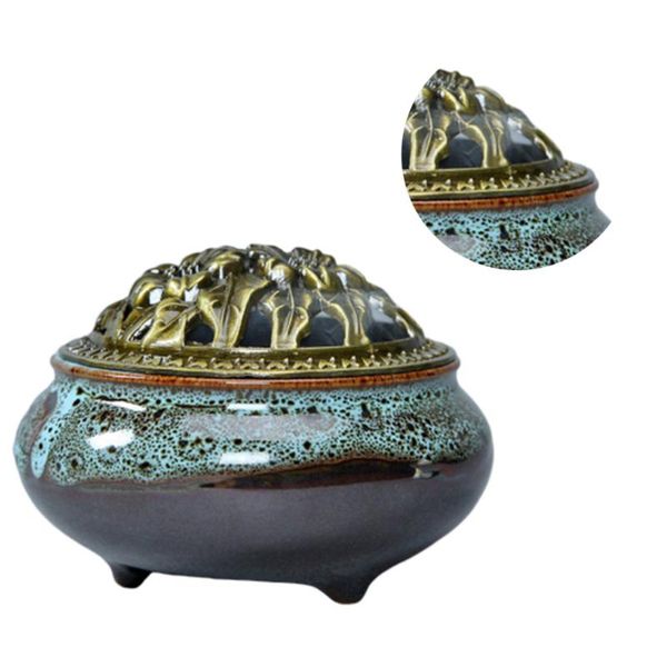 cone incense burner with alloy calabash stick holder ceramic ash catcher tray bowl (blue) fragrance lamps
cone incense burner with alloy calabash stick holder ceramic ash catcher tray bowl (blue) fragrance lamps