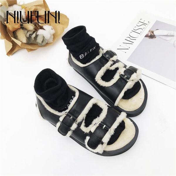 sandals niufuni wool platform women's hollow belt buckle open toe autumn shoes 2021 flat soft casual furry leather, Black
sandals niufuni wool platform women's hollow belt buckle open toe autumn shoes 2021 flat soft casual furry leather, Black