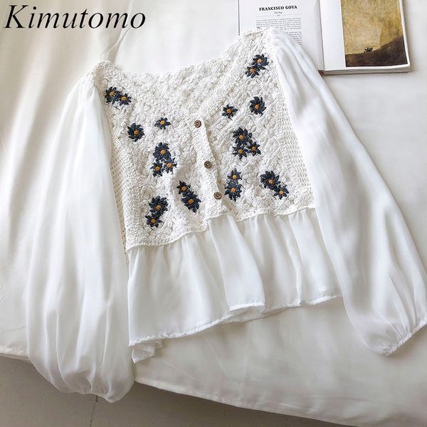 kimutomo women vintage floral embroidery blouses patchwork female v-neck long sleeve chiffon shirts spring korea chic 210521, White
kimutomo women vintage floral embroidery blouses patchwork female v-neck long sleeve chiffon shirts spring korea chic 210521, White