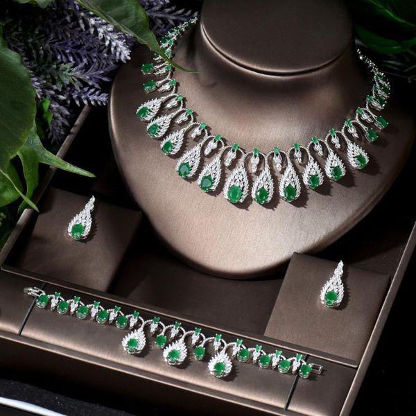 earrings & necklace hibride luxury 4pcs bridal zirconia earring sets for women wedding party jewelry set crystal accessories n-997, Silver
earrings & necklace hibride luxury 4pcs bridal zirconia earring sets for women wedding party jewelry set crystal accessories n-997, Silver