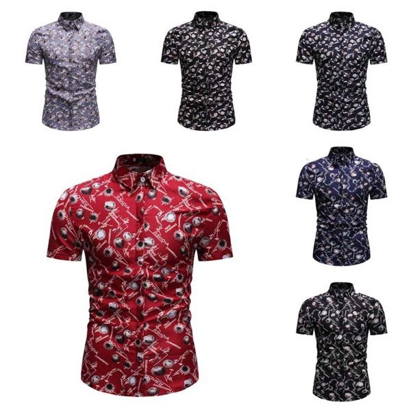 men's shirt products in summer of men's fashion casual short sleeve floral shirt trend, White;black
men's shirt products in summer of men's fashion casual short sleeve floral shirt trend, White;black