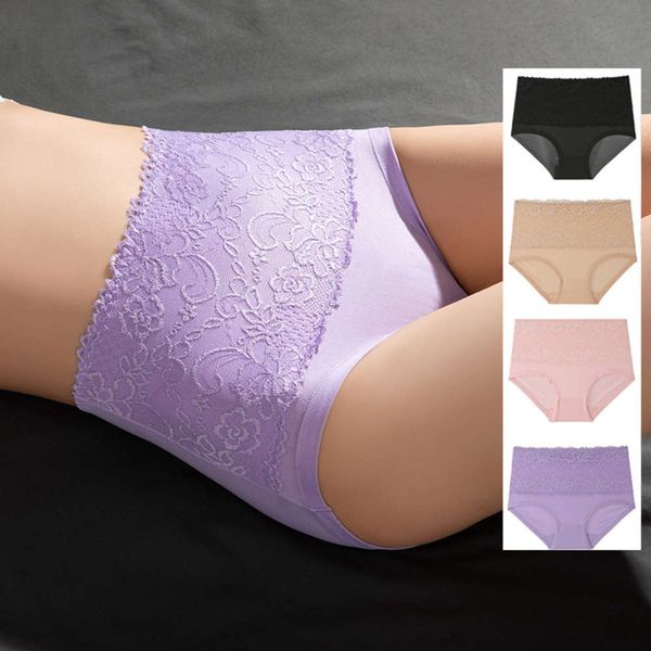large women's underwear breathable lace edge solid color briefs high waist fat and wide women, Black;white
large women's underwear breathable lace edge solid color briefs high waist fat and wide women, Black;white
