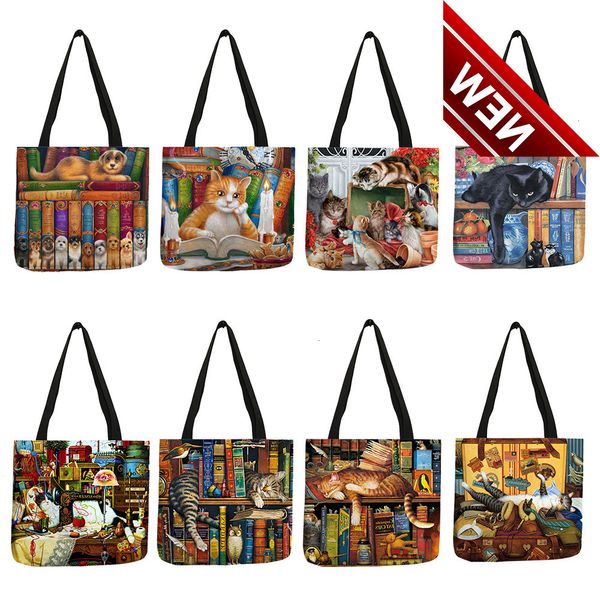 customize oil painting cat print womens designer tote linen reusable shopping bag for groceries shoulder bags lady 2020
customize oil painting cat print womens designer tote linen reusable shopping bag for groceries shoulder bags lady 2020