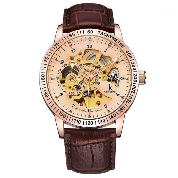 wristwatches ik mens watches rose gold male clock automatic mechanical skeleton wristwatch steampunk relogio feminino, Slivery;brown
wristwatches ik mens watches rose gold male clock automatic mechanical skeleton wristwatch steampunk relogio feminino, Slivery;brown
