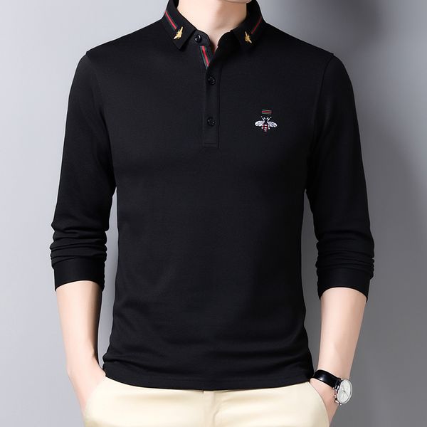 designer high-end new long sleeve polo shirts men casual solid color business brand cotton bee embroidery mens clothing, White;black
designer high-end new long sleeve polo shirts men casual solid color business brand cotton bee embroidery mens clothing, White;black