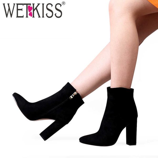 wetkiss flock high heels ankle boots women booties winter shoes female pointed toe shoes ladies zip party shoes 210630, Black
wetkiss flock high heels ankle boots women booties winter shoes female pointed toe shoes ladies zip party shoes 210630, Black