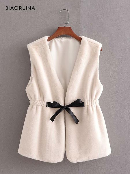 women's vests biaoruina faux fur sleeveless v-neck bow sashes sweet vest female autumn winter elastic high waist fashion, Black;white
women's vests biaoruina faux fur sleeveless v-neck bow sashes sweet vest female autumn winter elastic high waist fashion, Black;white