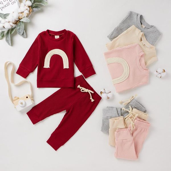 clothing sets infant spring autumn born boys girls rainbow print t-shirts+pants leggings ribbed knitted tracksuits outfits, White
clothing sets infant spring autumn born boys girls rainbow print t-shirts+pants leggings ribbed knitted tracksuits outfits, White