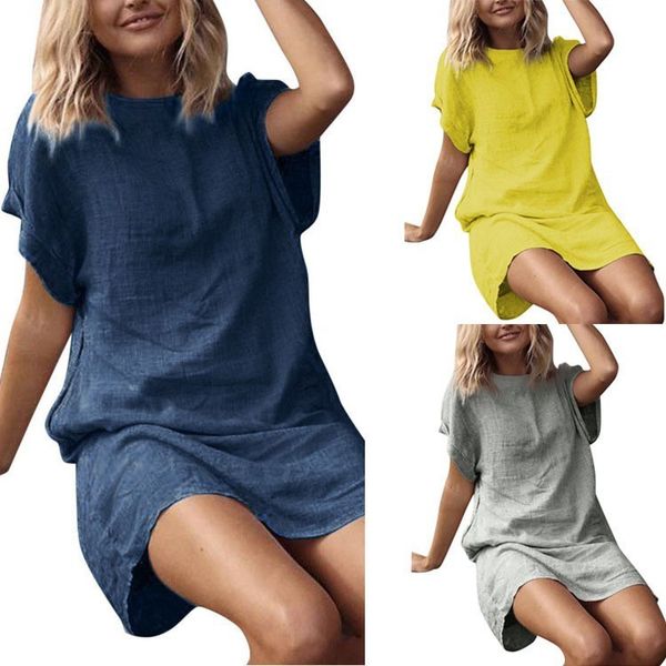 boutique dress 2021 women's spring summer loose solid color short sleeve v-neck cotton linen, Black;gray
boutique dress 2021 women's spring summer loose solid color short sleeve v-neck cotton linen, Black;gray