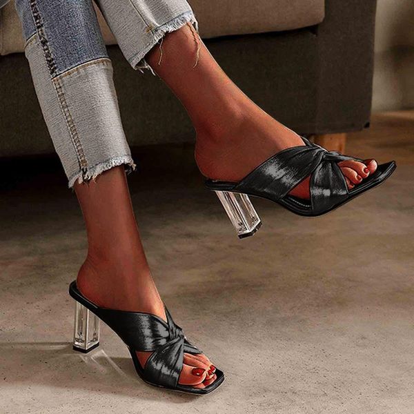 sandals 2021 mules shoes women ruched square heel slippers summer pu leather high heels slides ladies sandalias, Black
sandals 2021 mules shoes women ruched square heel slippers summer pu leather high heels slides ladies sandalias, Black