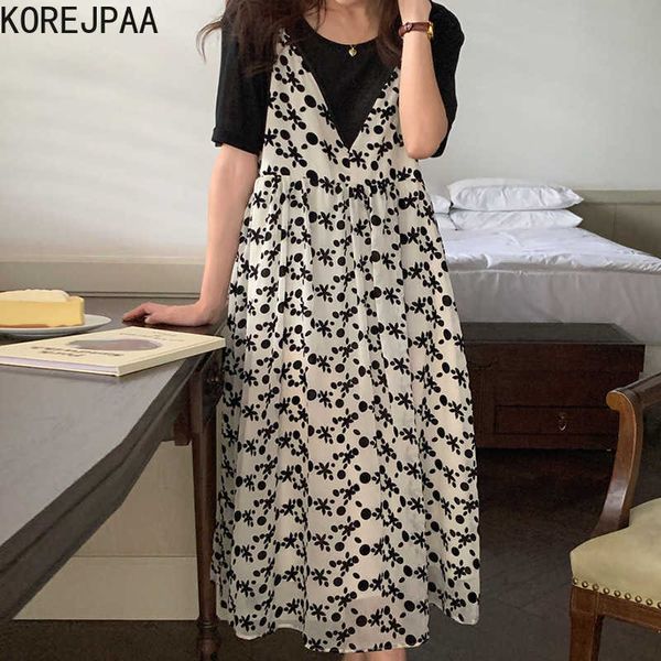 korejpaa women dress summer elegant temperament v-neck full-screen floral loose versatile sleeveless suspender vestidos 210526, Black;gray
korejpaa women dress summer elegant temperament v-neck full-screen floral loose versatile sleeveless suspender vestidos 210526, Black;gray