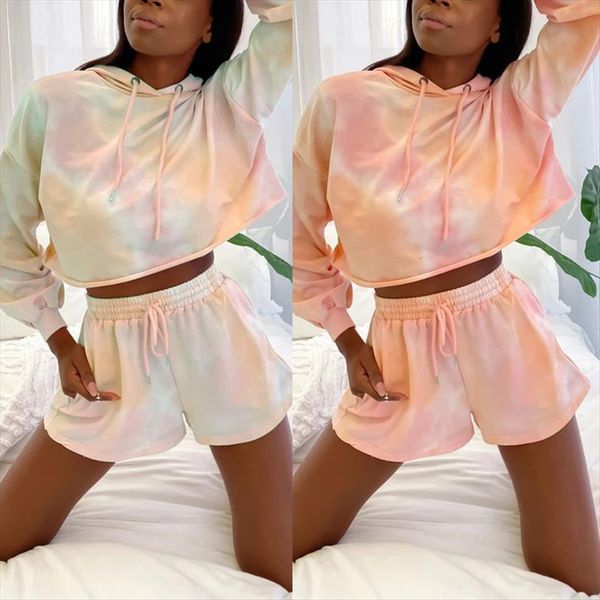 fashion tie dyed sets autumn womenpant tracksuit long sleeve hooded pullover drawstring shorts suits casual cothes, White
fashion tie dyed sets autumn womenpant tracksuit long sleeve hooded pullover drawstring shorts suits casual cothes, White