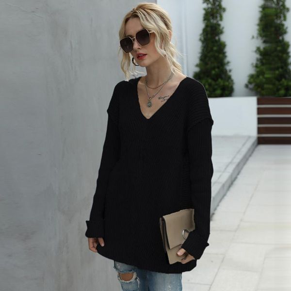 women's sweaters winter women baggy knit warm sweater loose casual solid black v neck fashion office lady oversize pullover elegant tre, White;black
women's sweaters winter women baggy knit warm sweater loose casual solid black v neck fashion office lady oversize pullover elegant tre, White;black
